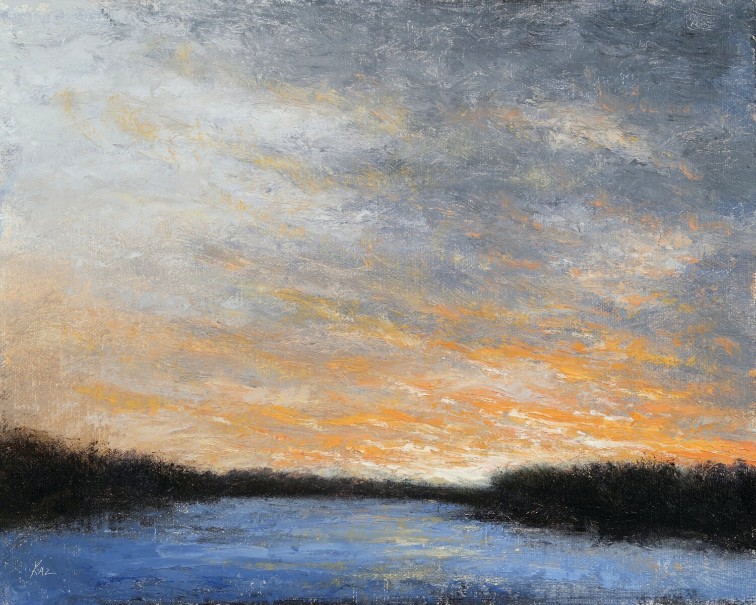 “Winter Sky” is an oil on linen by Joe Kazimierczyk.