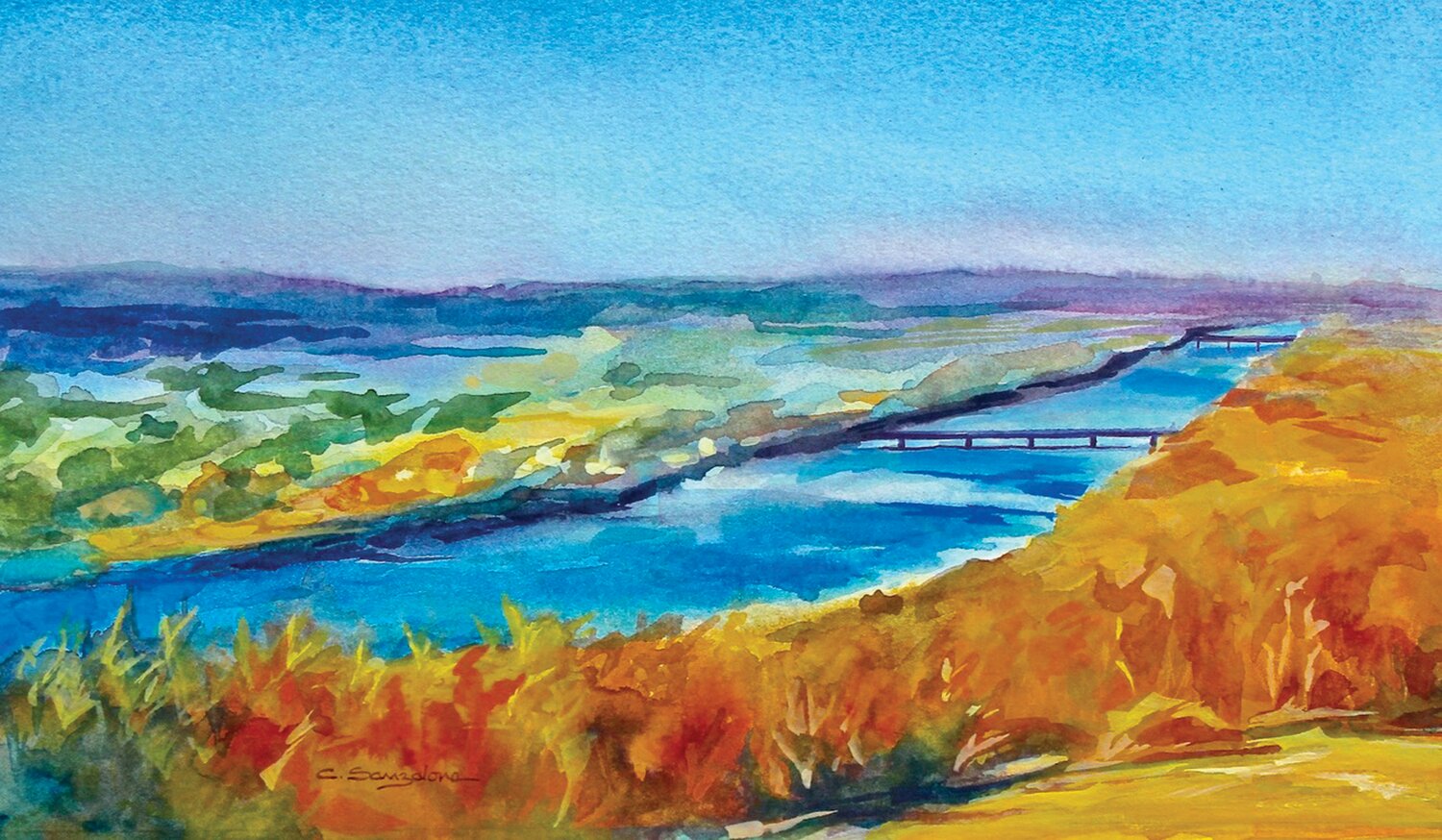 “Goat Hill Overlook” is a watercolor by Carol Sanzalone.