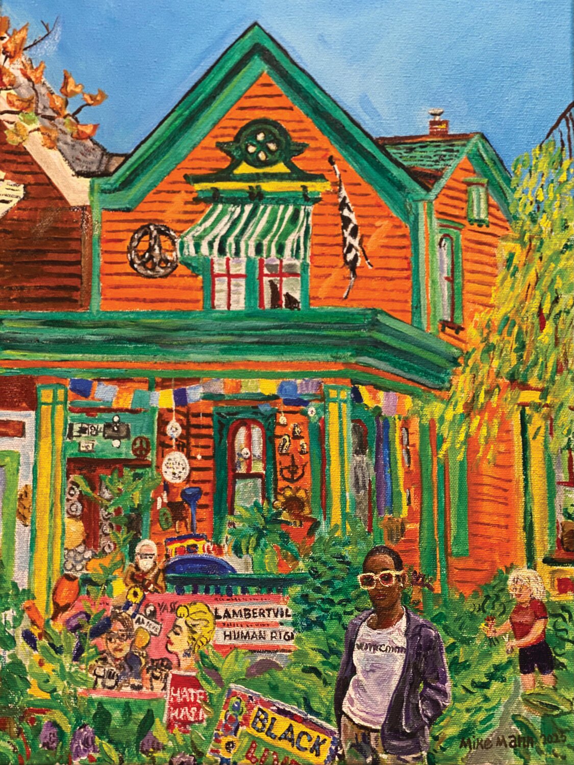 “Activist House Lambertville” is an oil painting by Mike Mann.