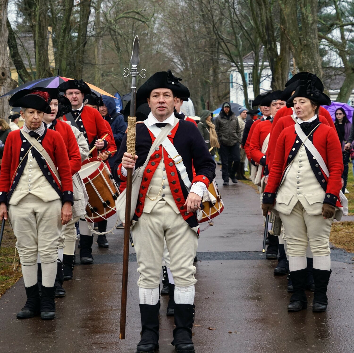 A fife-and-drum corps provided the soundtrack for Sunday’s river crossing at Washington Crossing Historic Park.