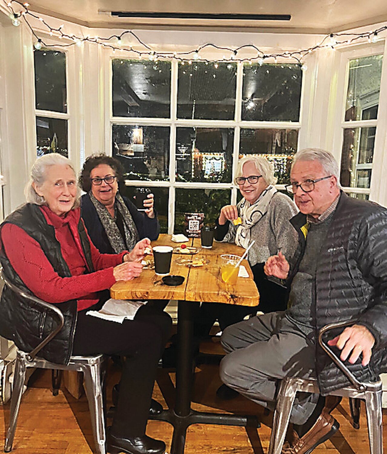Solebury Township Historical Society members enjoy a beverage.