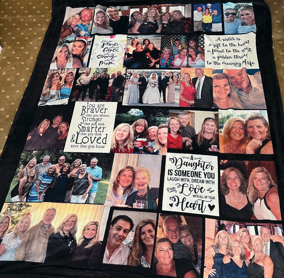 Family members could not visit Marion Marin in the intensive care unit following her lung transplant but they were there in the form of a quilt they made her so she wouldn’t feel alone.