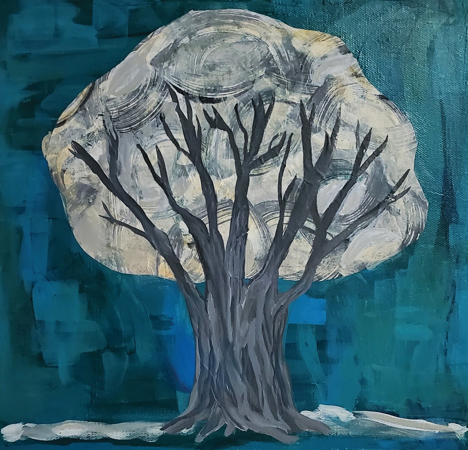 “Blue Tree” is by Colleen Miller.