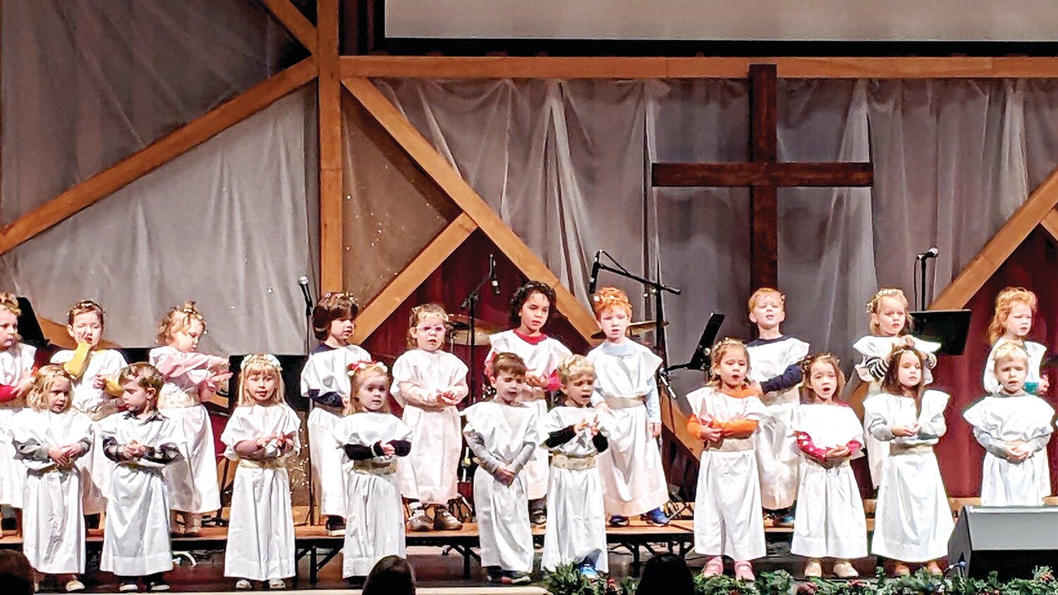 Woodside Christian Preschool students sing during a Christmas concert.