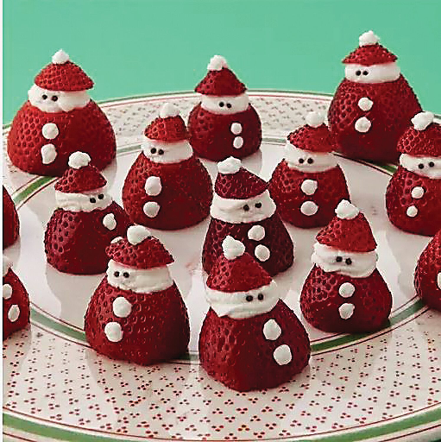 Strawberry Santas are quick and easy to make; even the kids can help.