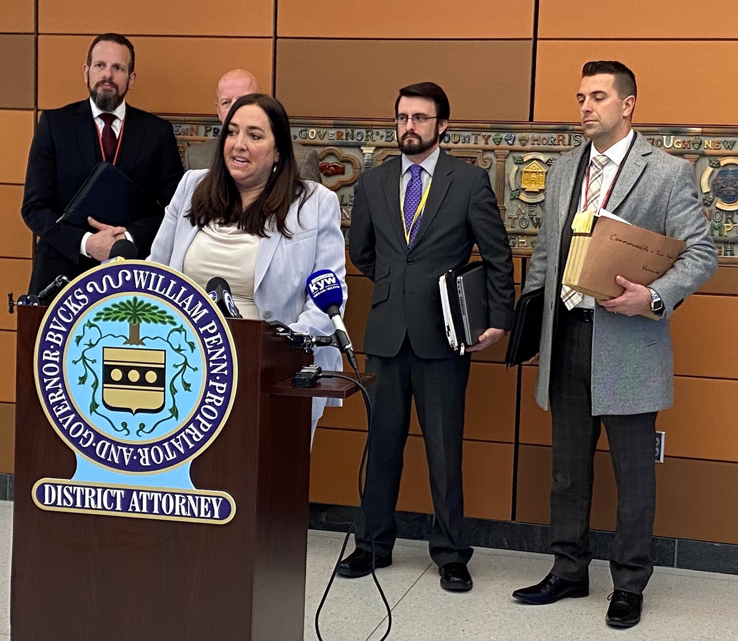 Bucks County First Assistant District Attorney Jennifer Schorn announced the life sentence for Trinh Nguyen during a press conference Wednesday. Nguyen murdered two of her sons and attempted to kill their cousin on May 2, 2022 in their Upper Makefield home.