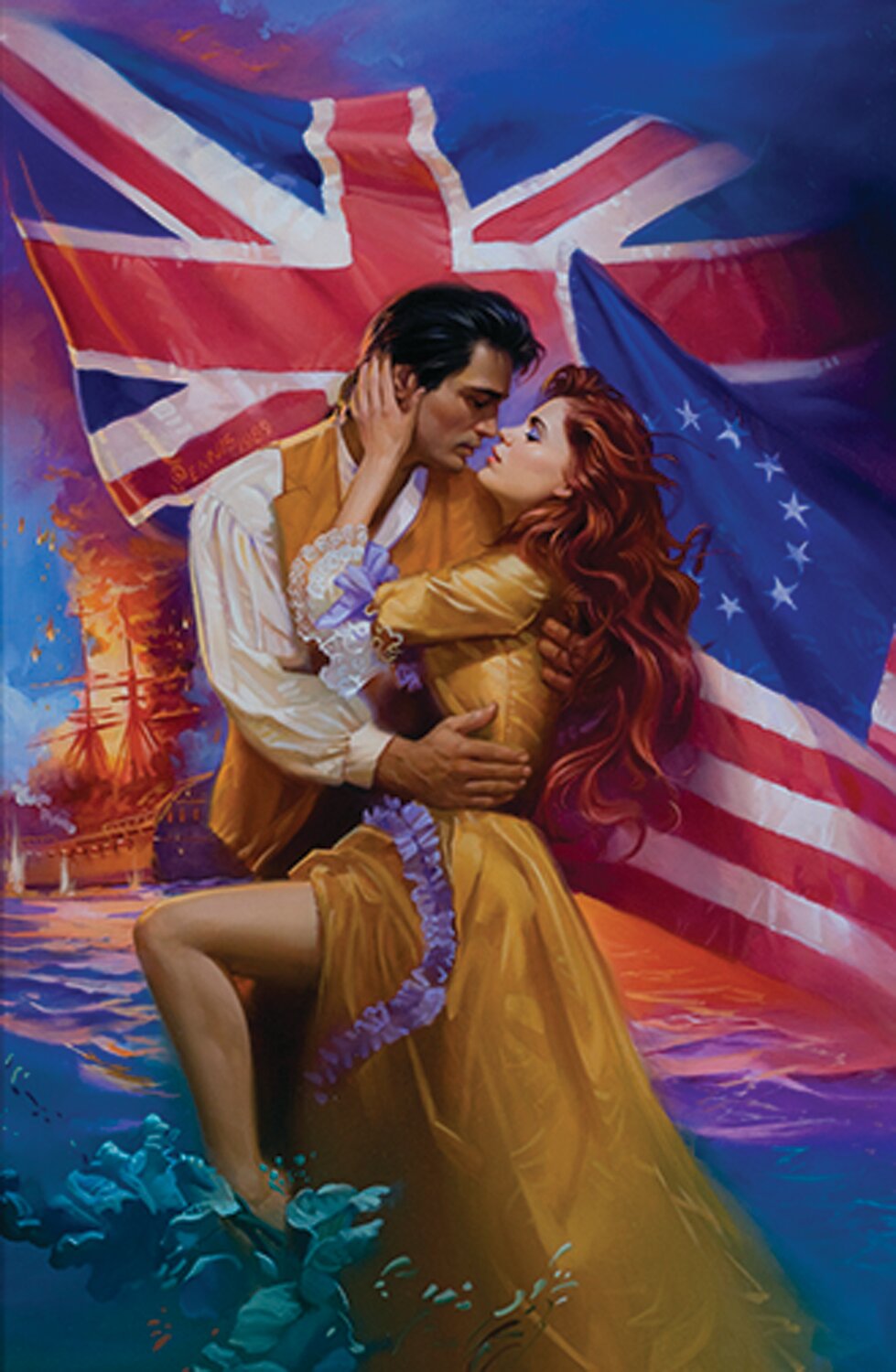 This romance novel cover is one example of the oil illustrations by John Ennis of Bucks County.