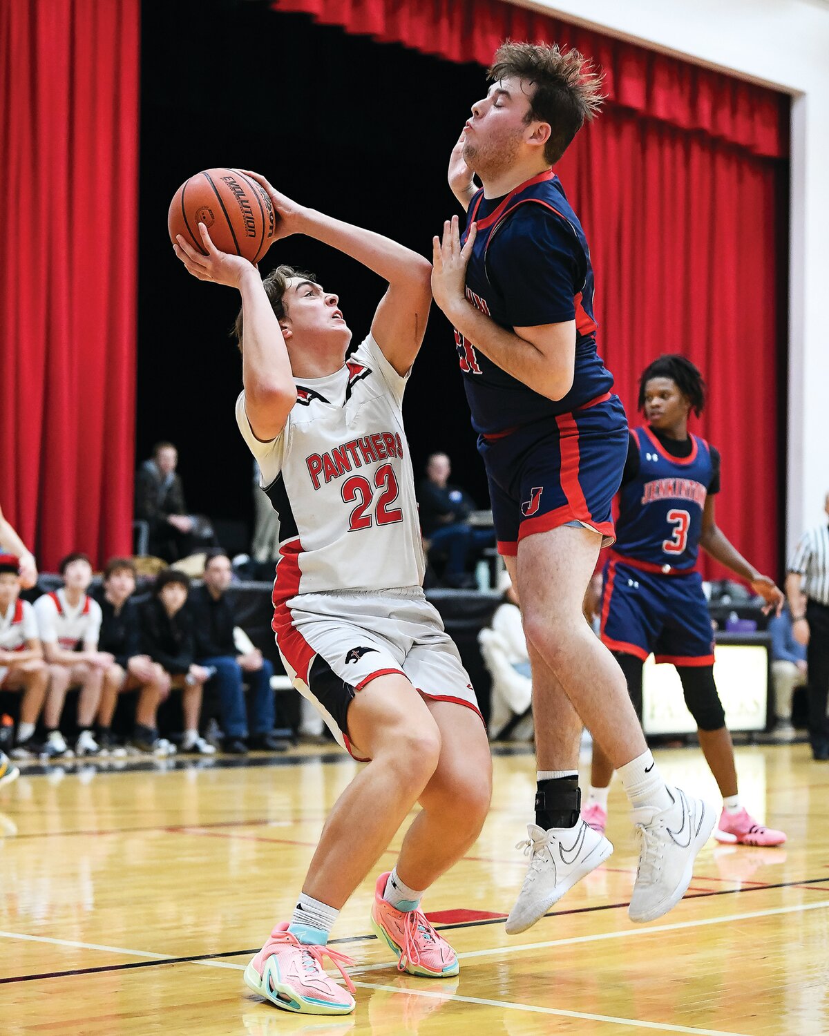 Plumstead Christian’s Tobias Link fakes out Jenkintown’s Tommy Walsh while getting off a shot in the second half.