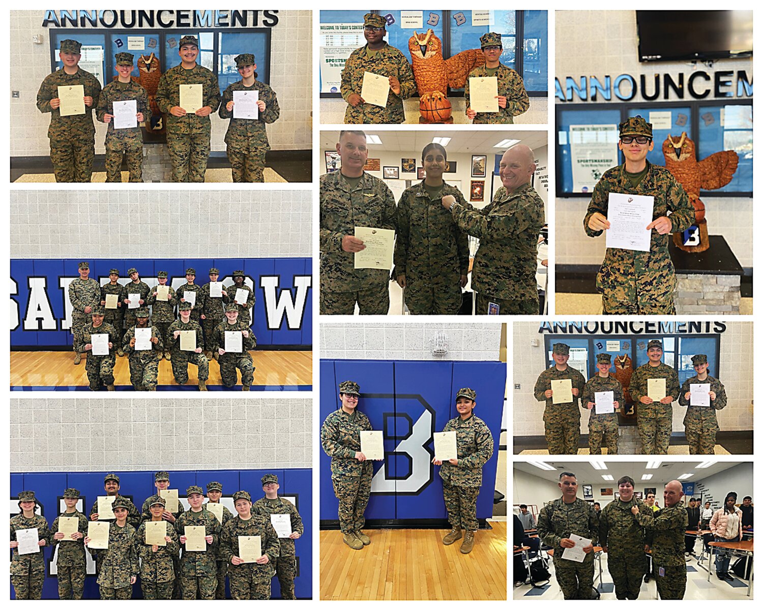 Several members of the Bensalem High School Marine Corps JROTC recently earned promotions.