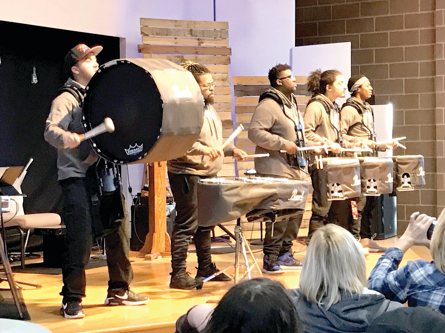 The Parkway Drumline performed during the first annual MLK Day of Service at Thompson Memorial Presbyterian Church in New Hope.