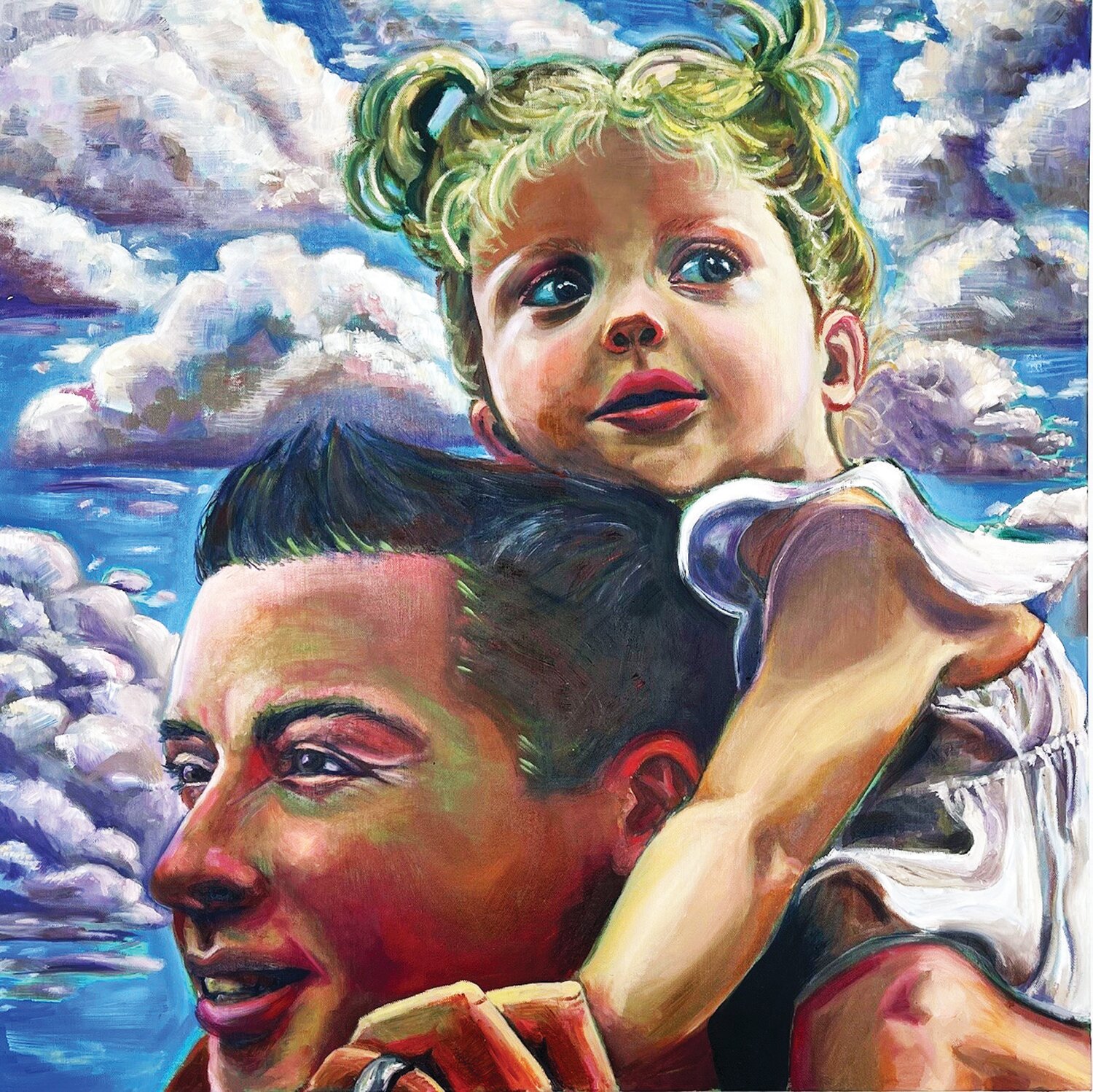 “On Top of the World” is an oil on canvas by Council Rock South student Annabelle Schu.