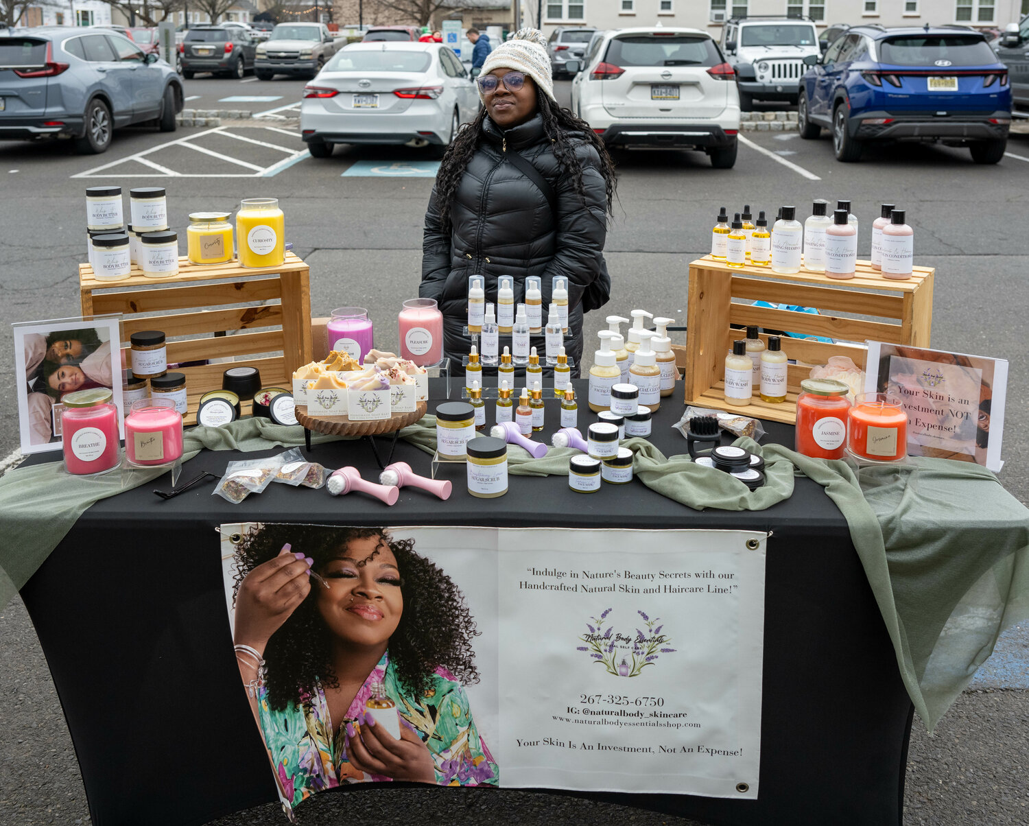 Latoya Johnson, of Montgomery County, sells her line of skin and hair care products through her Natural Body Essentials.