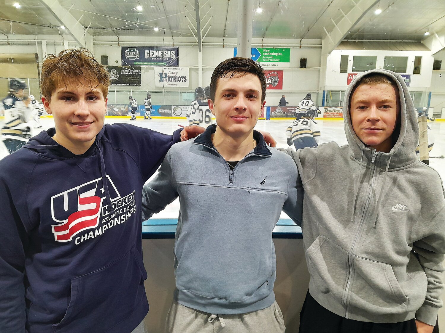 From left are: Central Bucks East players Ethan Cenci, Corey Kosick and Cole Breen.