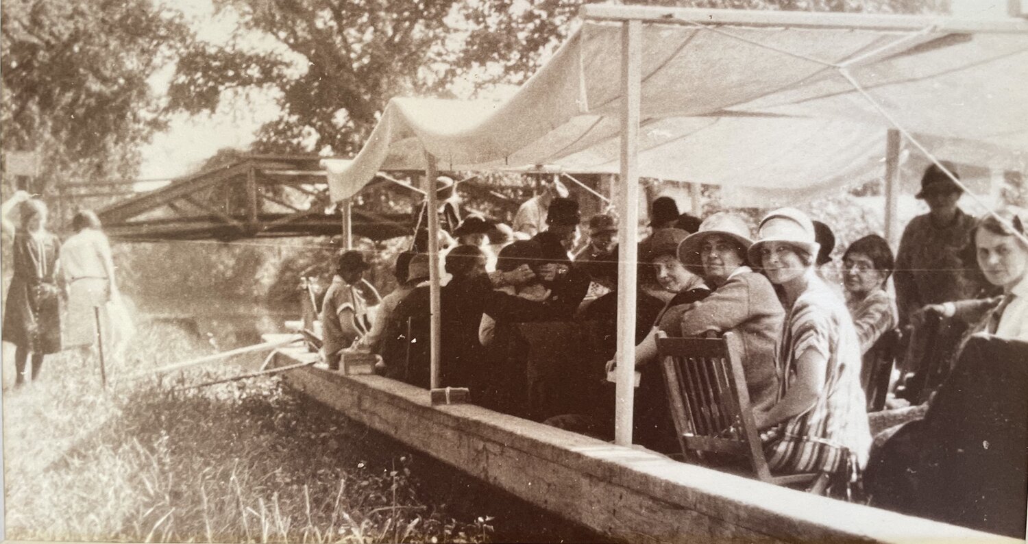 In 1926, the ladies of the Yardley Civic Club went on an outing north on the Delaware Canal to Brownsburg aboard the “Jennie Frank.”
