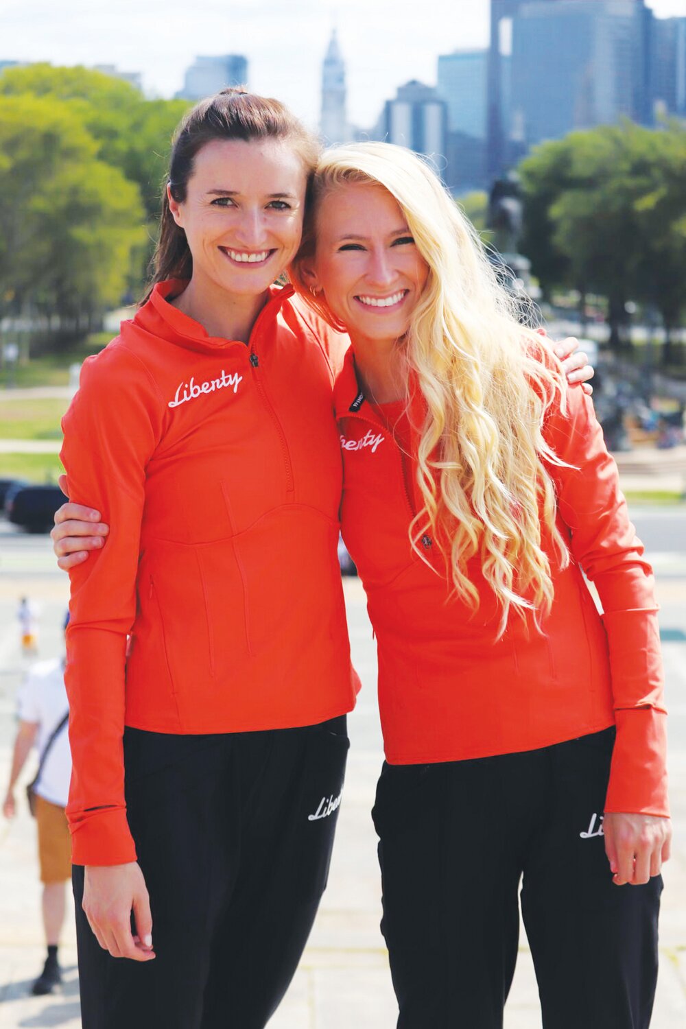 Veronica Eder, right, and Carey Gosselin co-founded the Liberty Track Club.