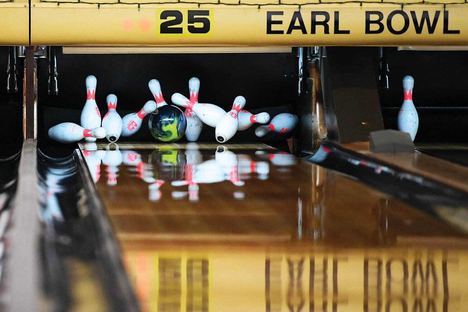 The pins come crashing down at Earl-Bowl Lanes on Jan. 22.