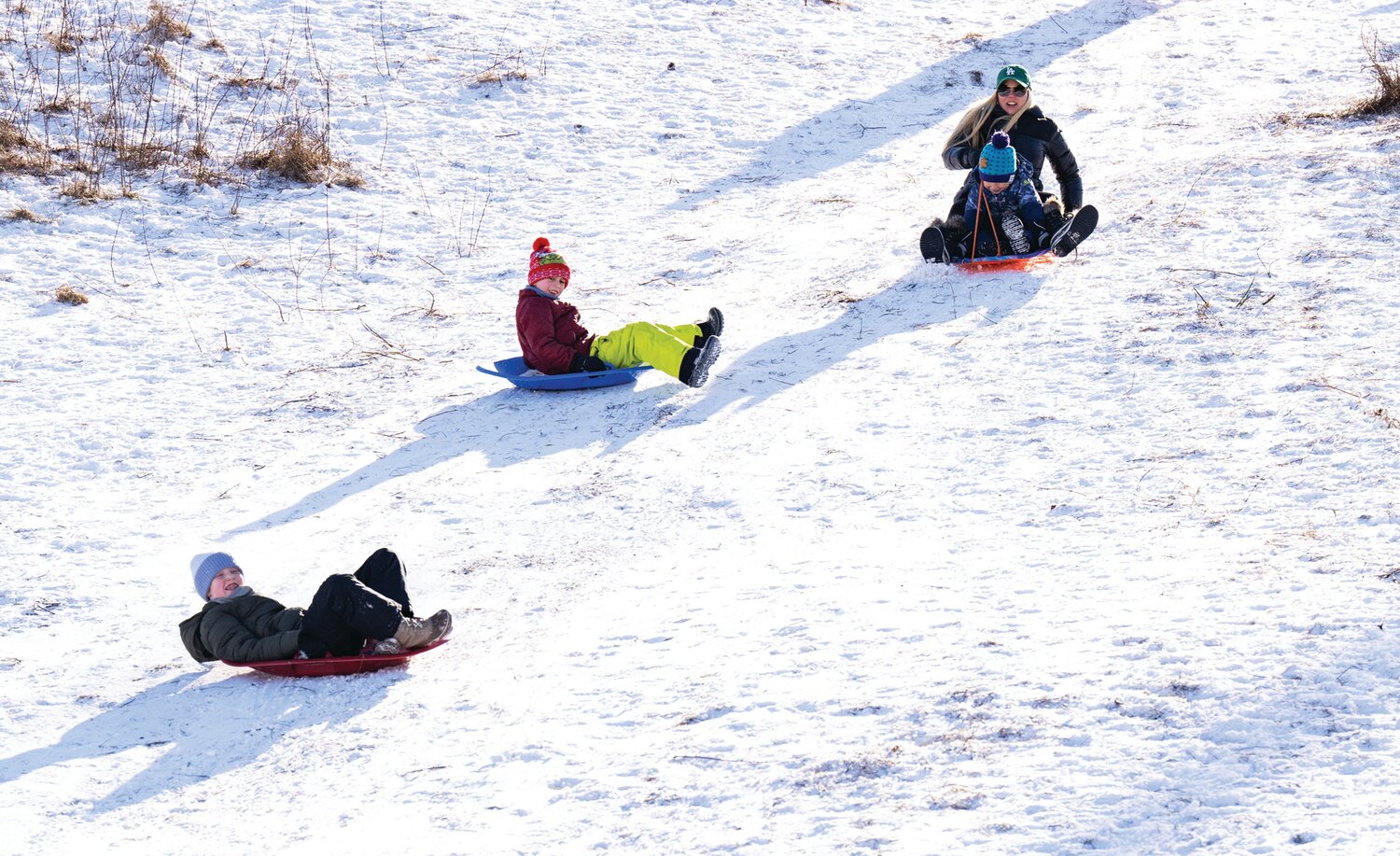 Sledders tackle Magill’s Hill Park in Solebury.