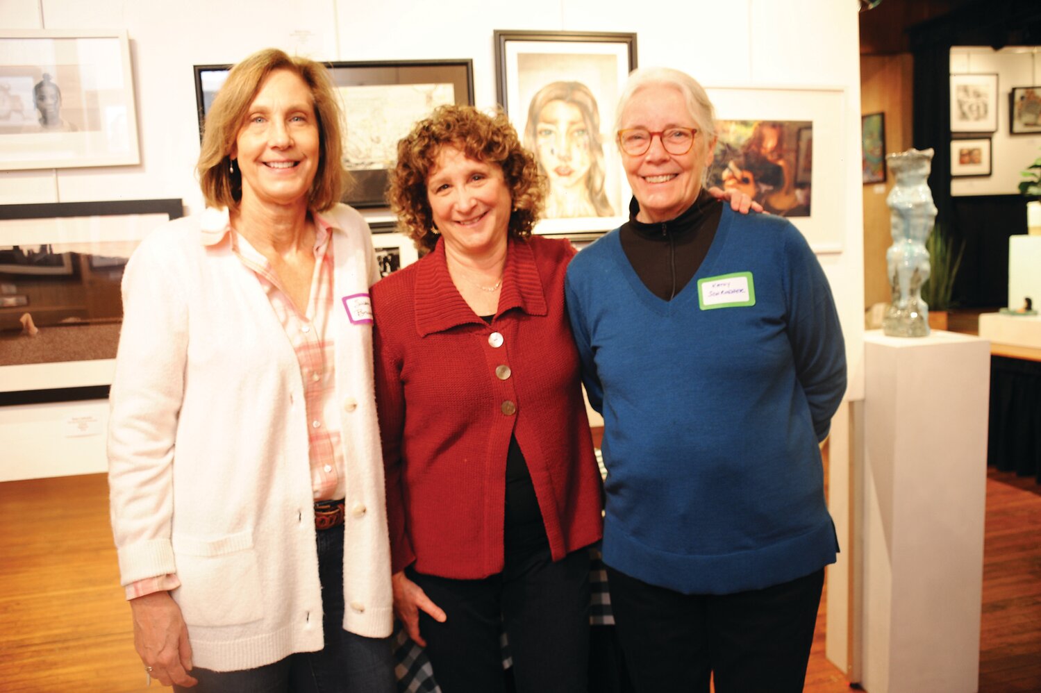 Phillips’ Mill Youth Art Exhibition Committee members Susan Brussock, Wendy McGarry and Kathy Schroeher.