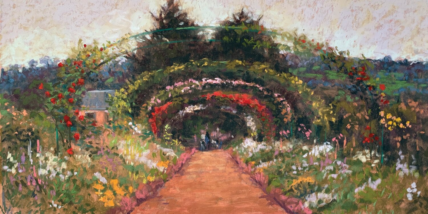 “Monet’s Arches” by Helena van Emmerik-Finn is based on her travels to the painter’s garden in Giverny, France. To see more of her work, visit www.hvefinn.com.