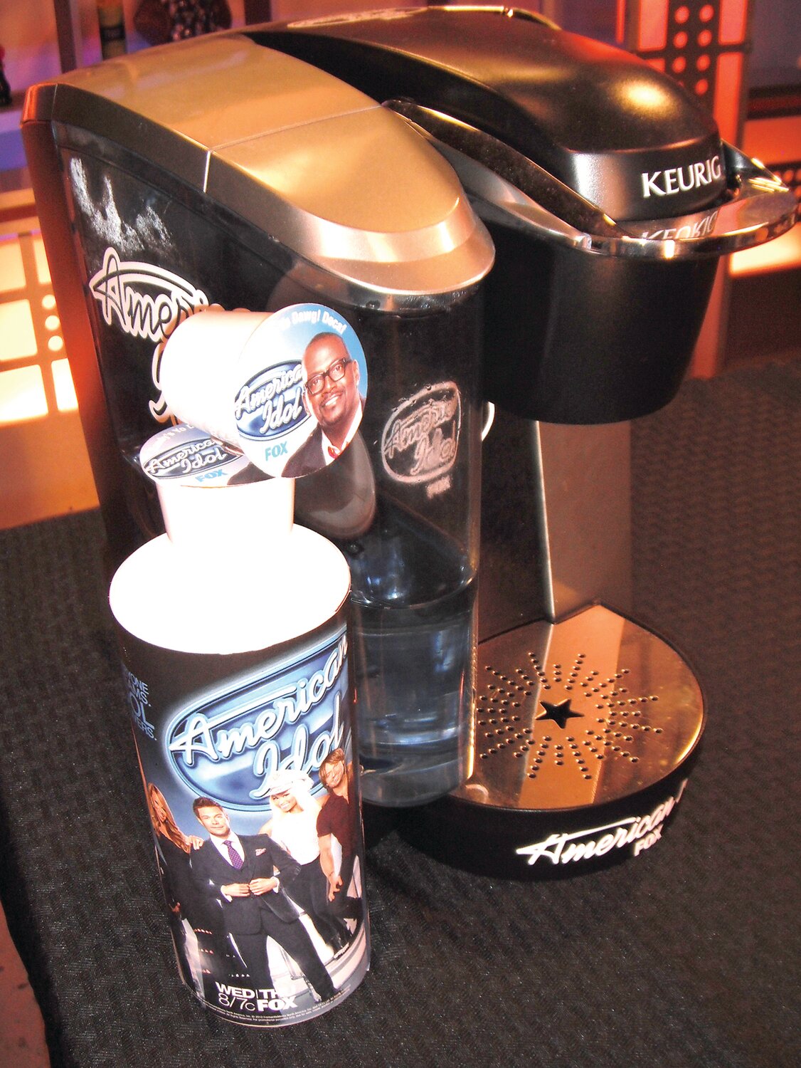 A rare American Idol collectible on the market today is a Keurig pod coffee machine. It sells for $500 in new condition.