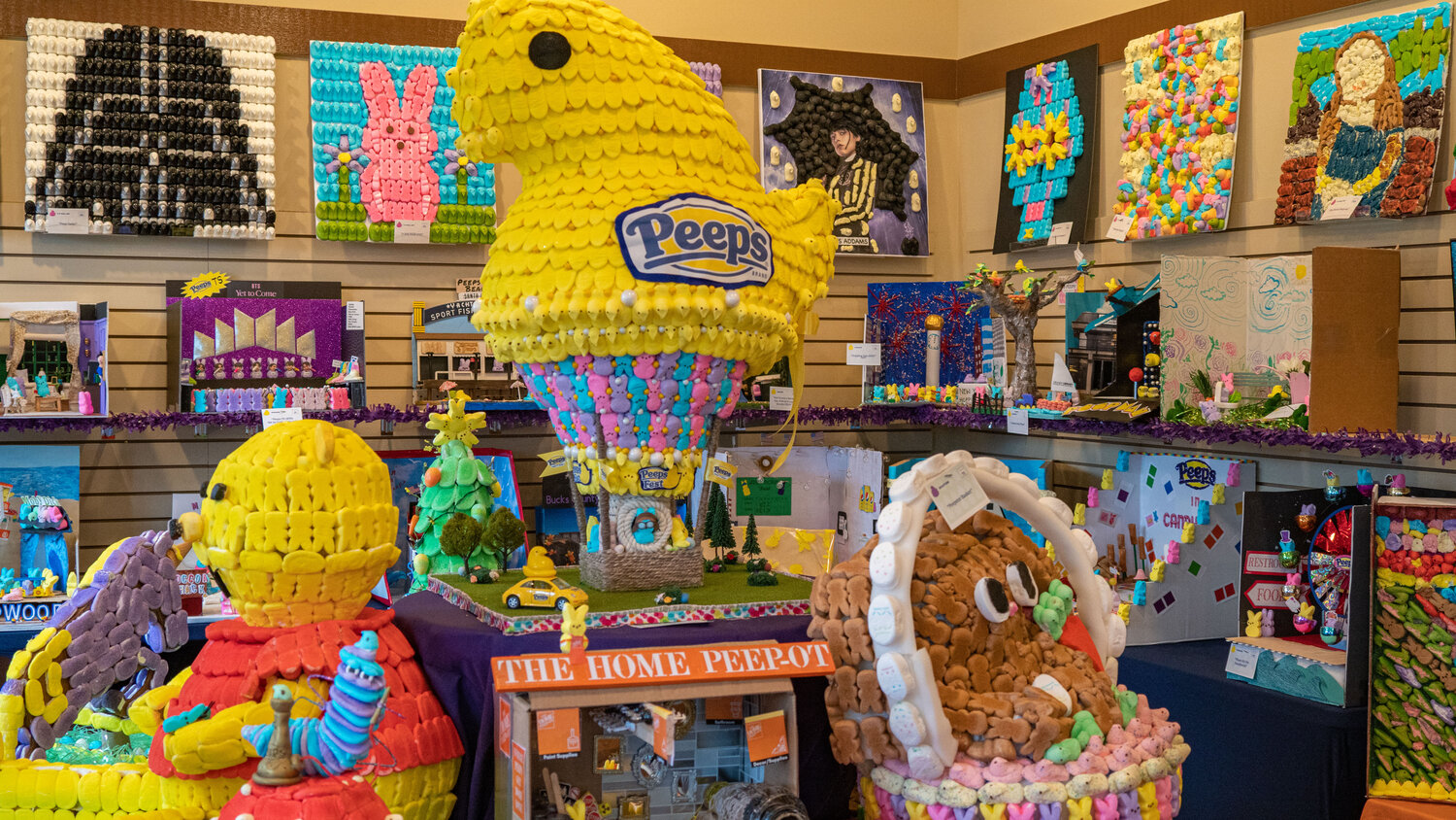 Entries are now being accepted for the  “PEEPS in the Village” competition and display at Peddler’s Village. Shown are some of last year’s entries.
