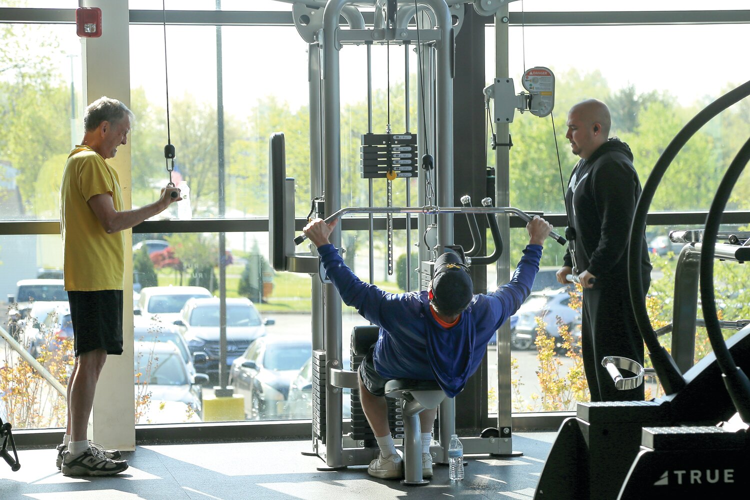 Visitors use strength training equipment at the YMCA Fairless Hills branch.