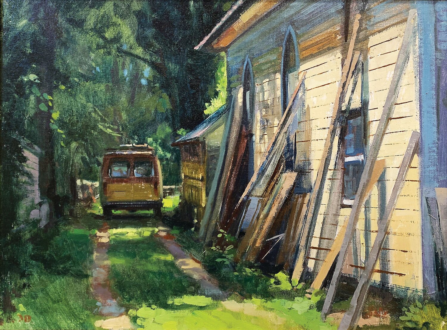 While painting at a Plein Air Easton event in Maryland, Matt DeProspero was drawn to this behind-the-scenes view. He created “Lean-to.” To see more of DeProspero’s studio and plein air paintings, visit www.LambertvilleMADE.com.