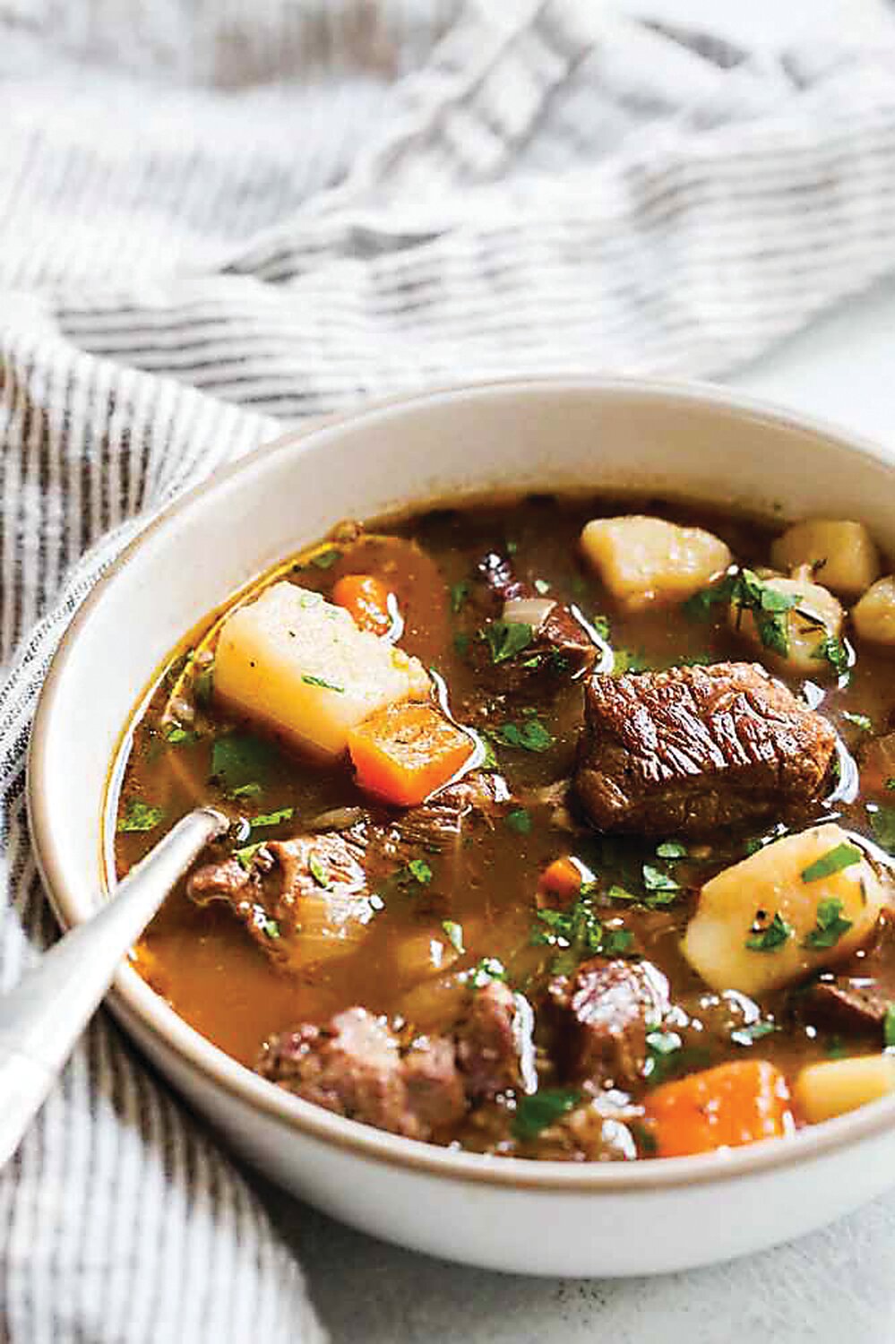 Irish stew is a good choice for dining at home on St. Patrick’s Day or any cold, blustery evening.