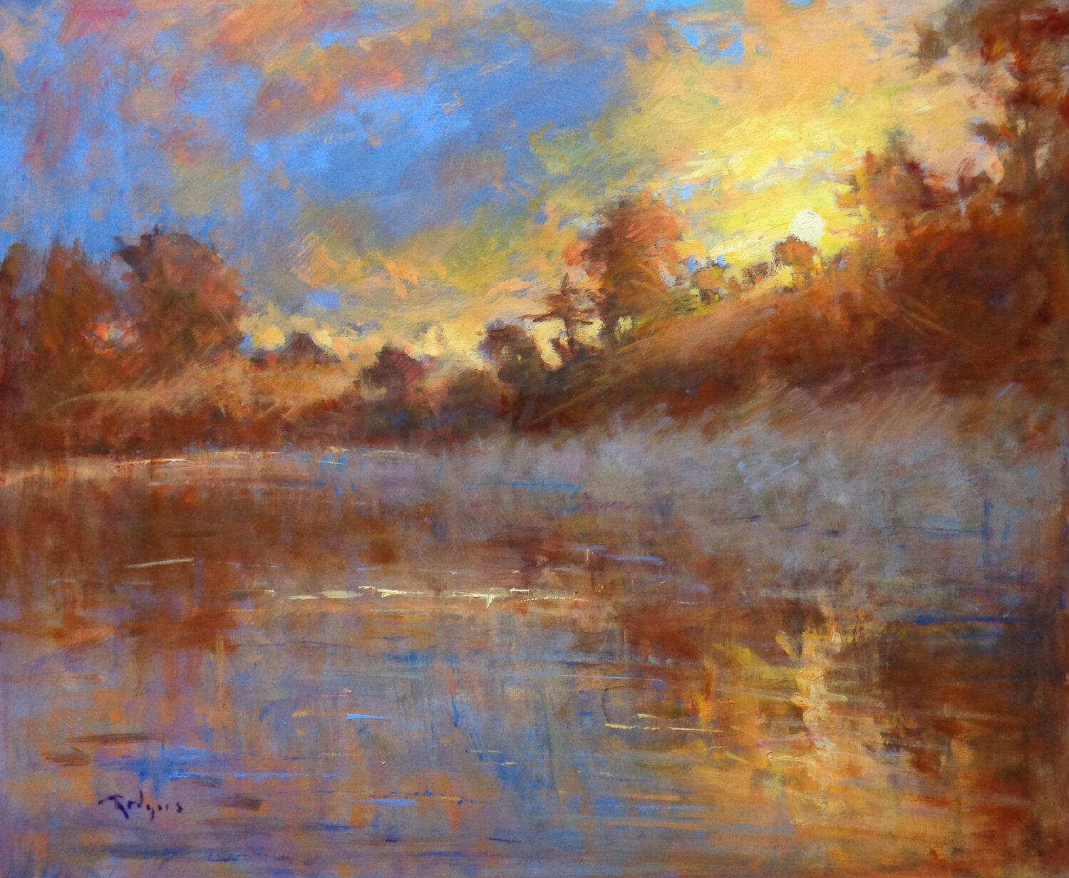 “Dramatic Sunrise” is an oil on board by Jim Rodgers.