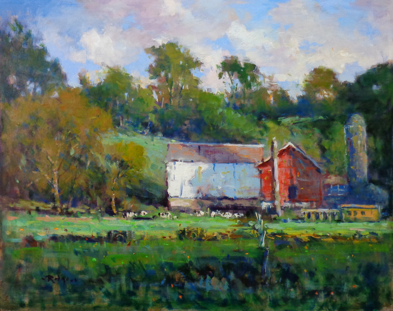 “Morning Hillside“ is an oil on board by Jim Rodgers.