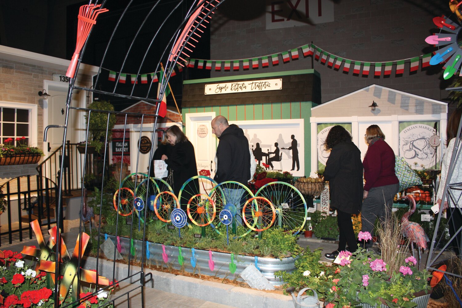The Lakeside School Greenhouse in Horsham, Montgomery County, created a South Philadelphia-inspired scene with the backdrop of the Italian Market for its “Come Together” exhibit.”