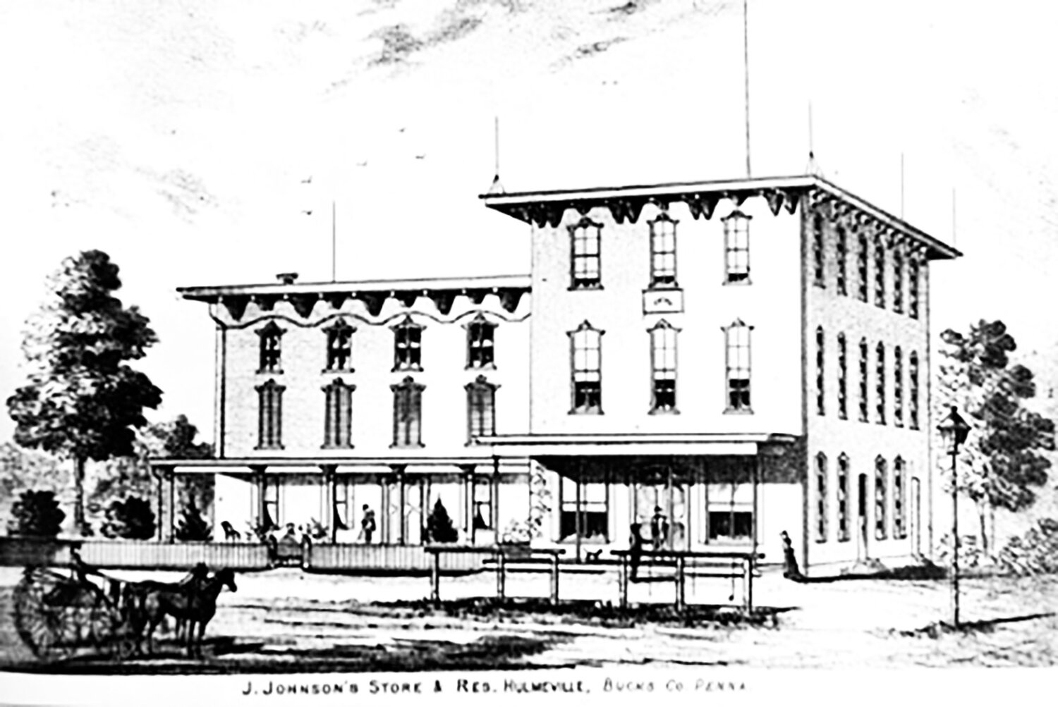 In 1871, John Johnson completed construction of Johnson Hall, which served as his home, a store, the community hall, and a meeting place for the Local Order of Odd Fellows. Today it is a coffeehouse.