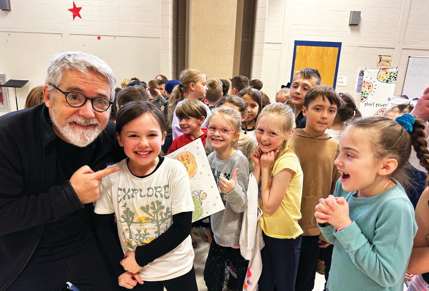 Illustrator Peter H. Reynolds dropped by Council Rock’s Churchville Elementary School last week to read his newest book, “The Reflection in Me,” and talk about some of his other favorite books during Read Across America Week.
