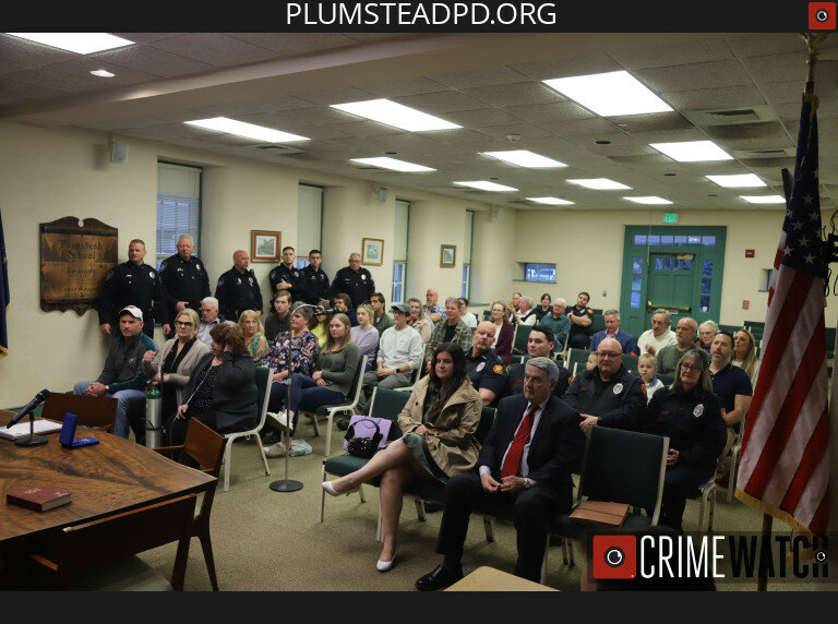 The audience watches as Plumstead’s Officer Thomas J. Rutecki is awarded the Police Star.