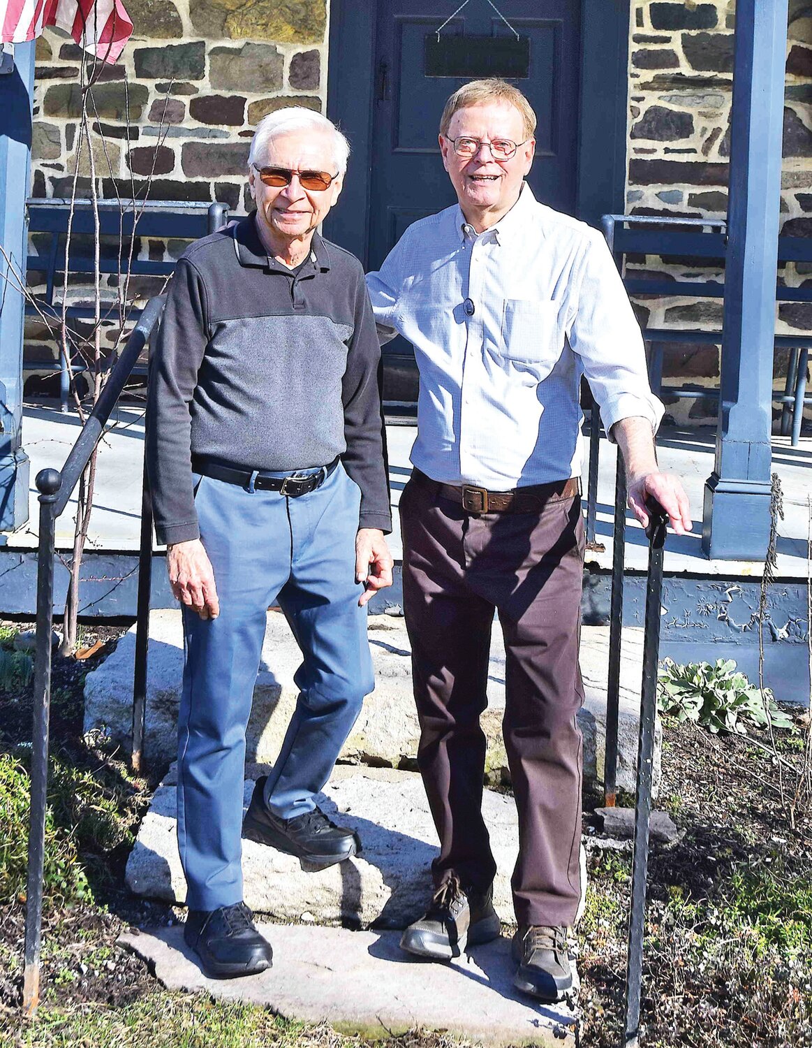 New Hope Historical Society historians Chuck Tarr and Roy Ziegler.