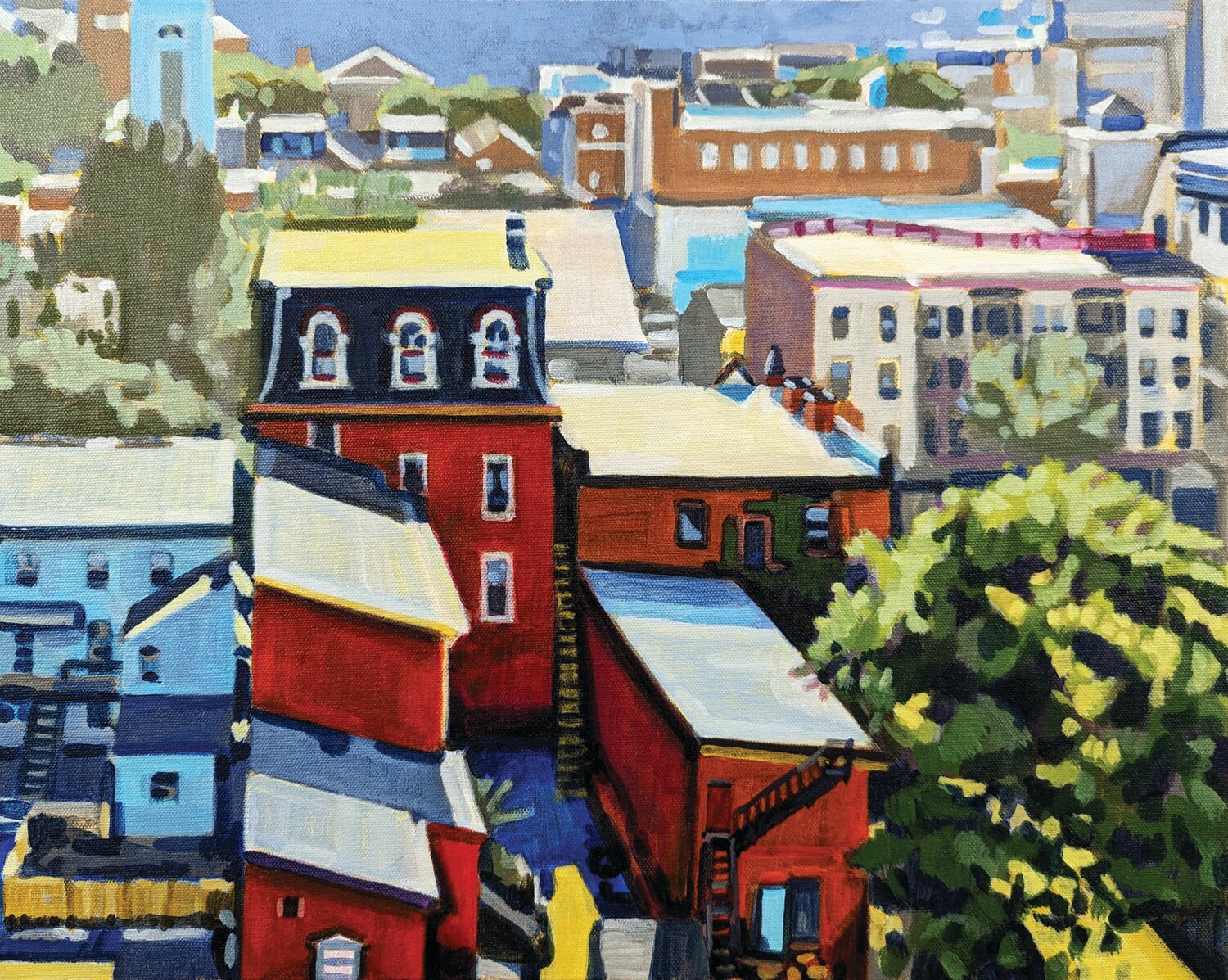 “Above the Rooftops” is an oil on canvas by Francisco Silva.