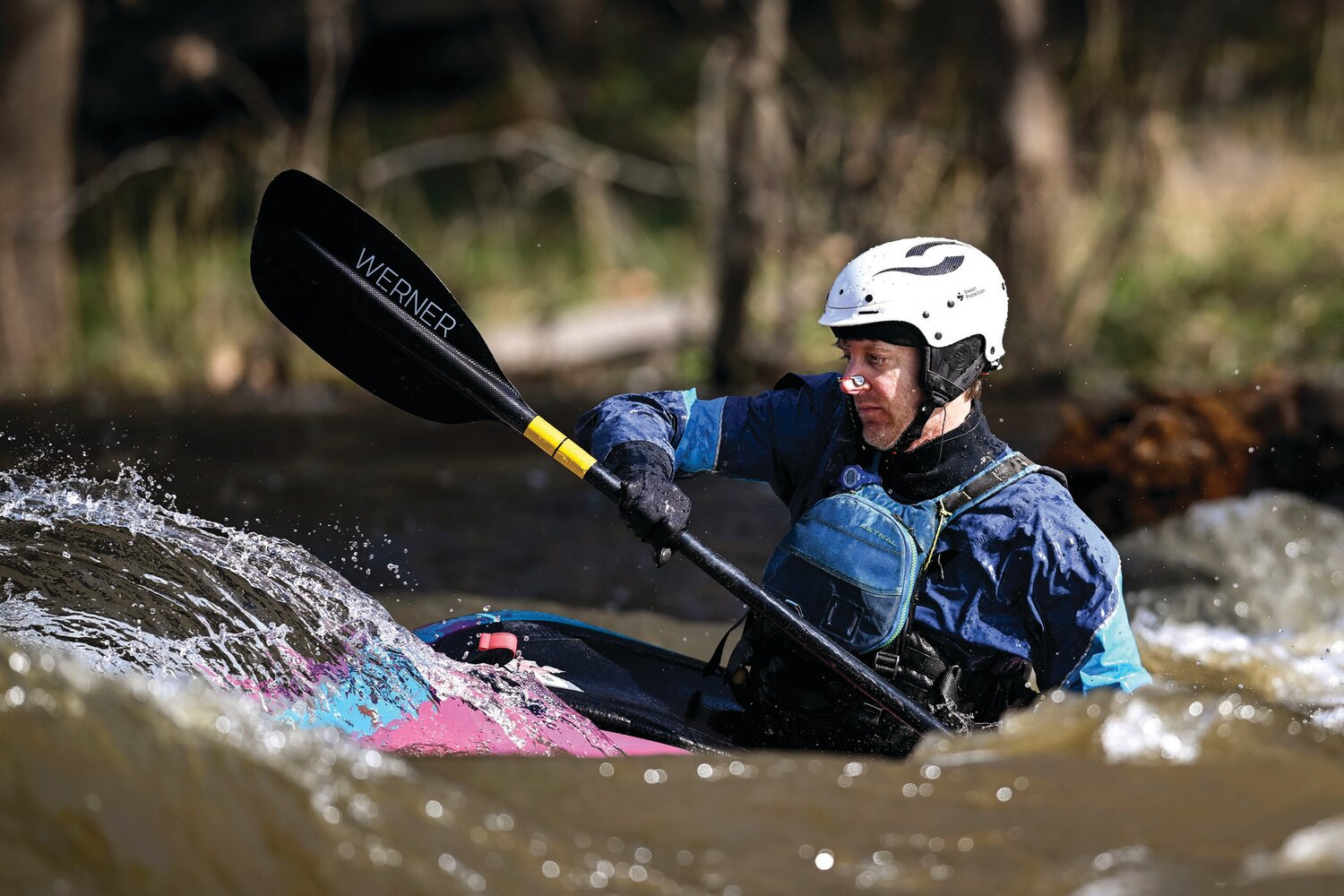 Erik Schomburg navigates the currents upstream.