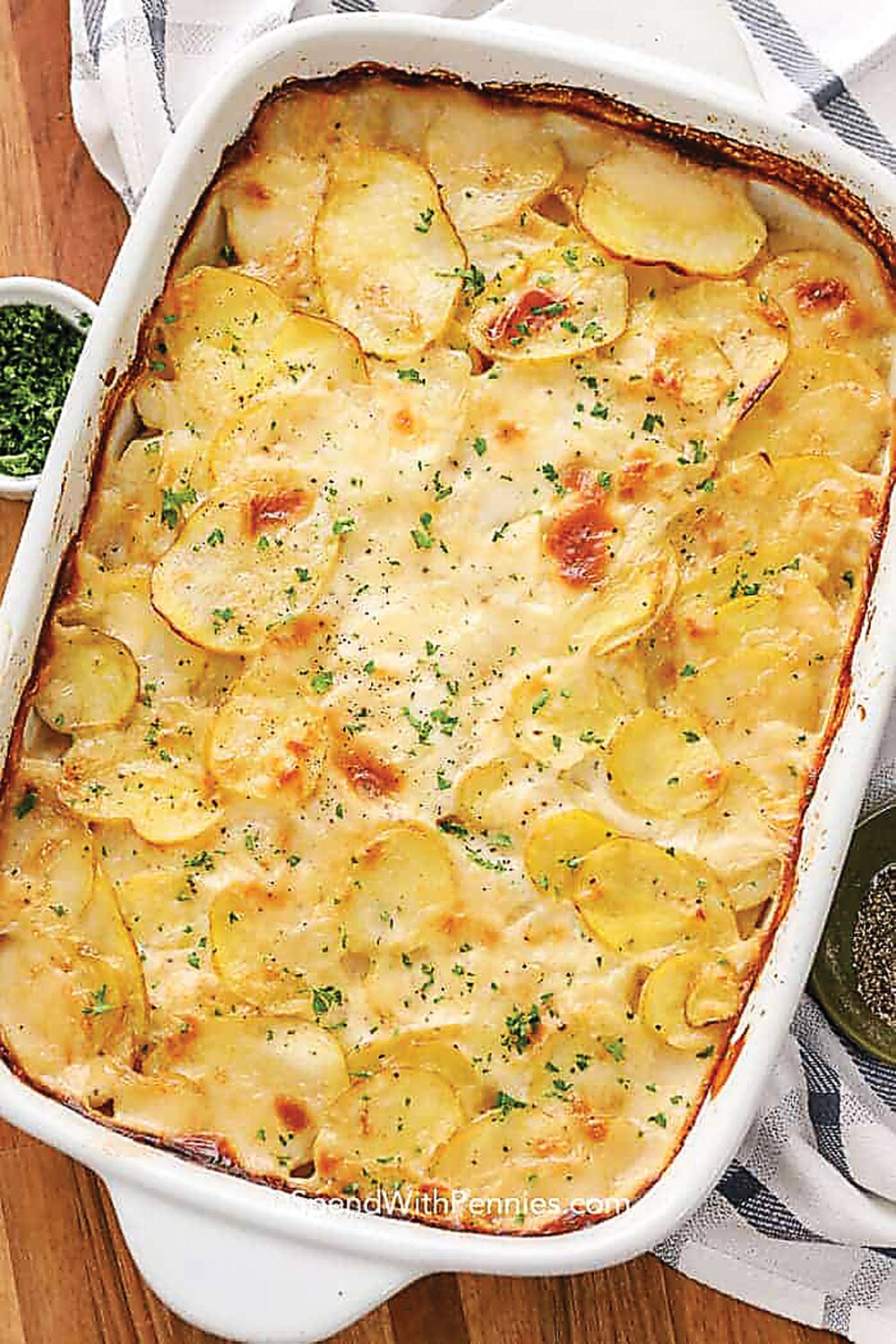Scalloped potatoes is a popular side dish for Easter dinner or brunch, or anytime.
