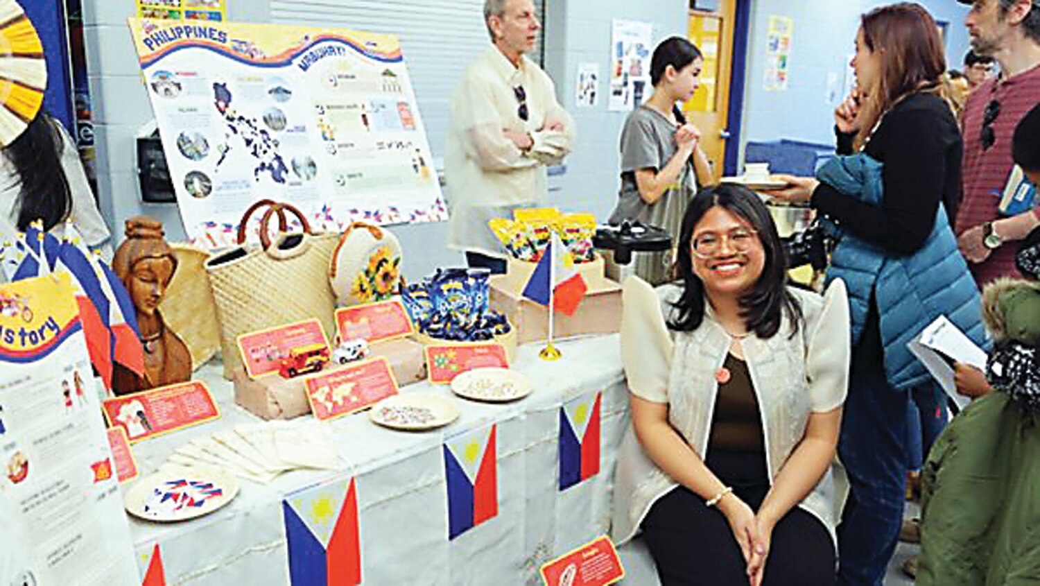 New Hope-Solebury senior Arianne Aludino and her family hosted a table showcasing her Filipino heritage.