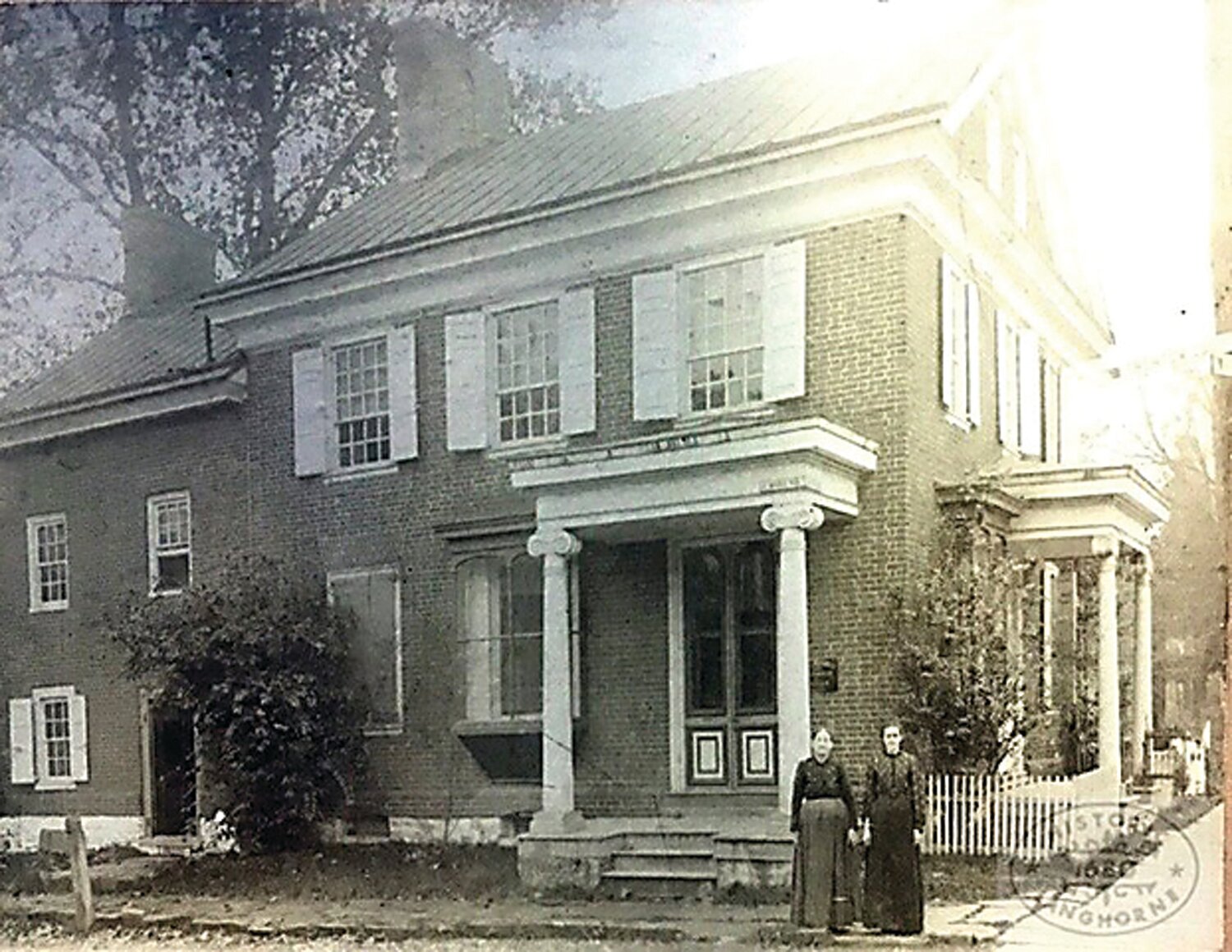 Taken sometime around 1905, this is the Historic Langhorne Association’s earliest photo of the Gilbert Hicks House. By 1905, the house was already nearly 150 years old. Today the building is home to Langhorne Coffee House.