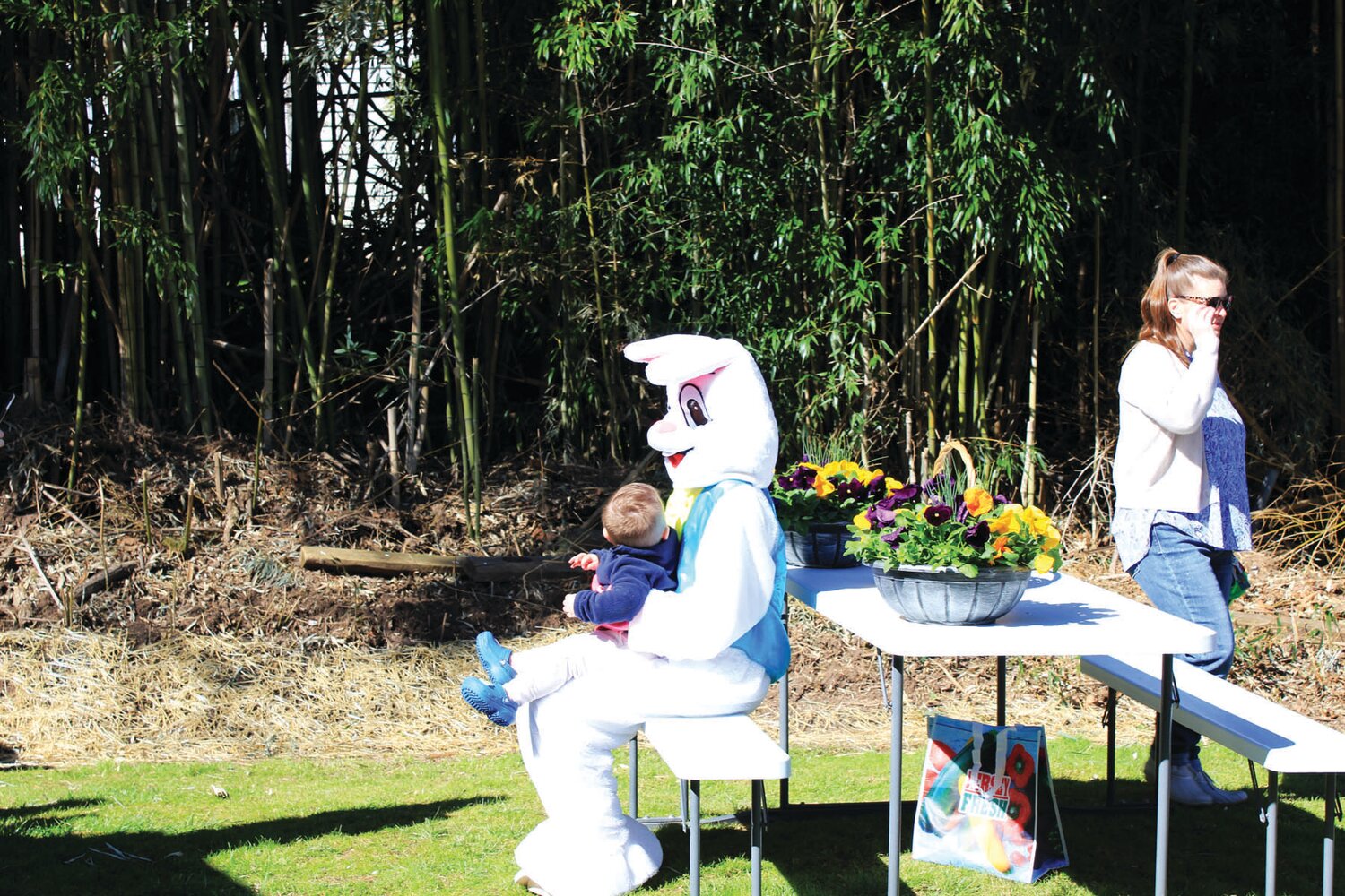 The Easter Bunny had a cameo at the  the annual egg hunt organized by veterans organizations in Lambertville.
