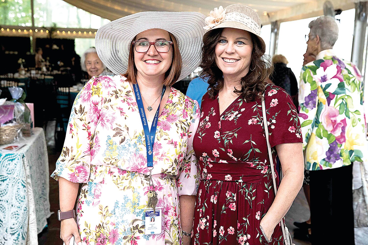 Urszula Zak, deputy chief of staff, and Beth Brower, chief of staff, of the President’s Office attend the Salute to Mothers Tea event in 2023.