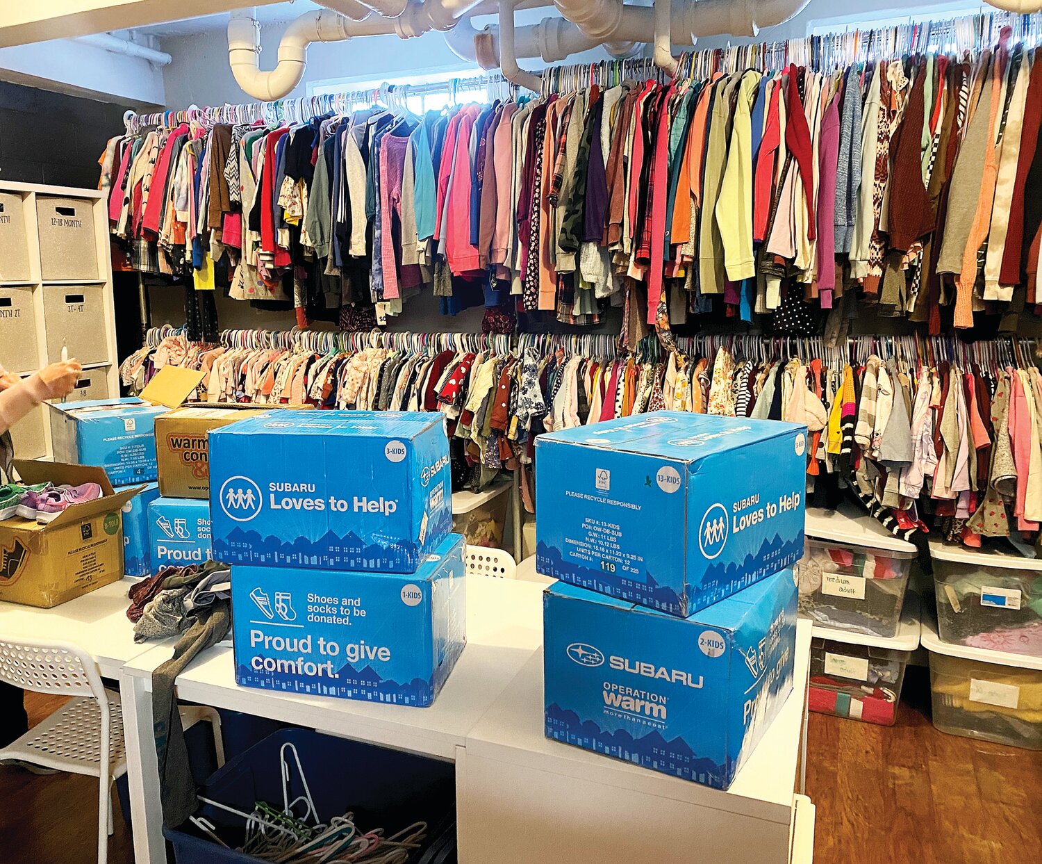 The Fostering Hope Bucks Foster-Share Closet gets new donations from Fred Beans Subaru.