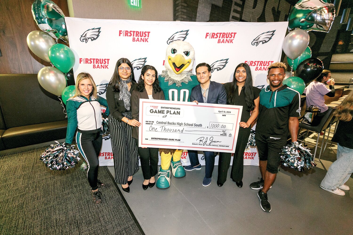 Students from Central Bucks South finished third in a business pitch competition hosted by Firstrust Bank and the Philadelphia Eagles.