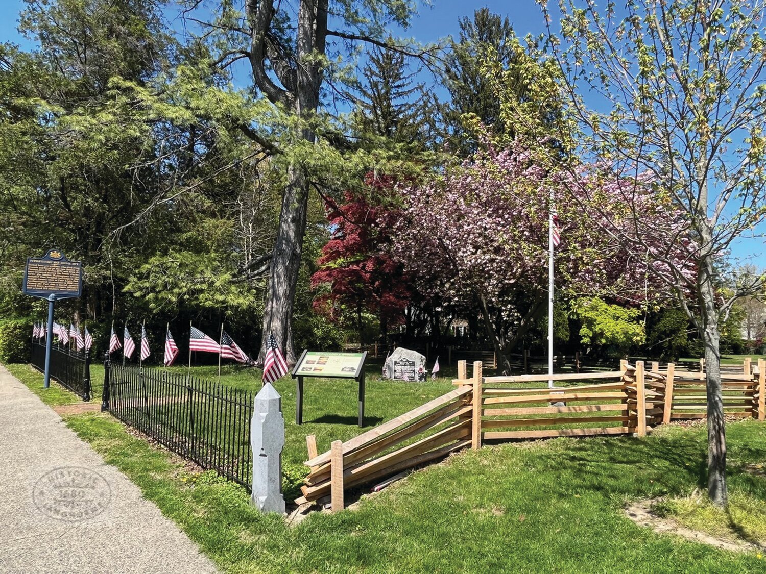 A Revolutionary War burial site is located at South Bellevue and Flowers avenues in Langhorne.