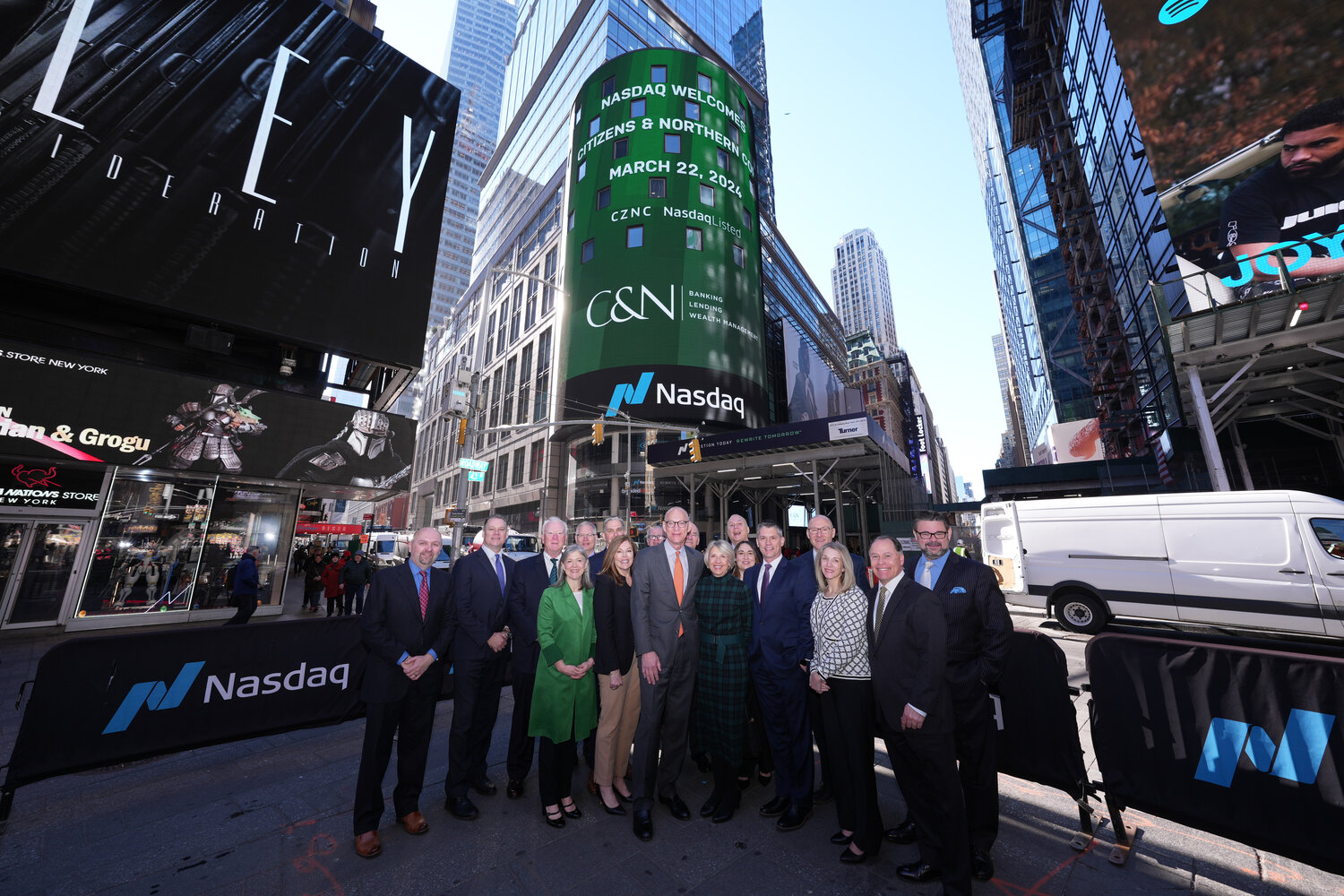 C&N’s week-long celebration of its 160th anniversary culminated with ringing the NASDAQ opening bell March 22.