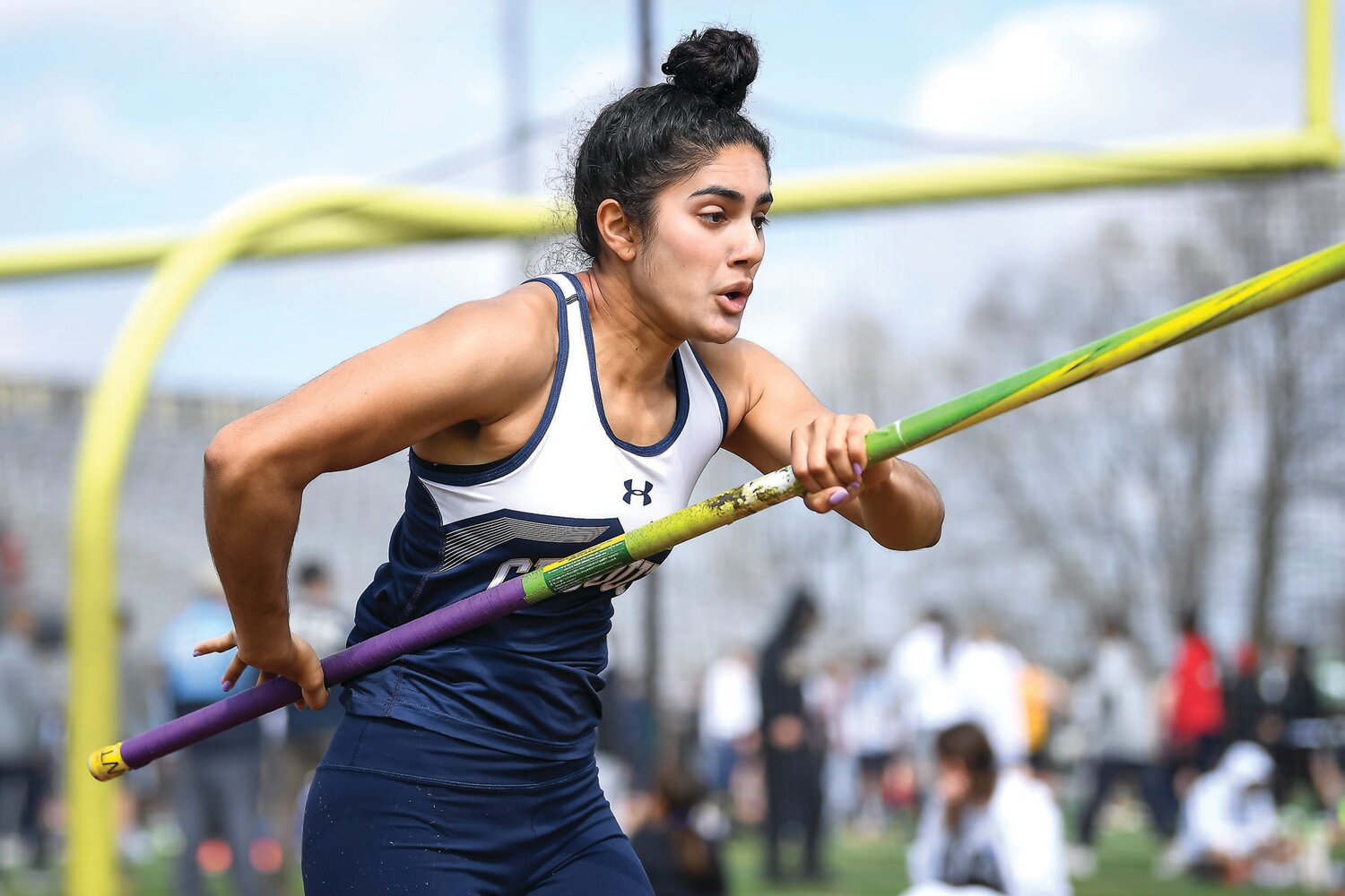 Council Rock South’s Risha Sarya finished second in the girls pole vault clearing 9 feet, 6 inches.
