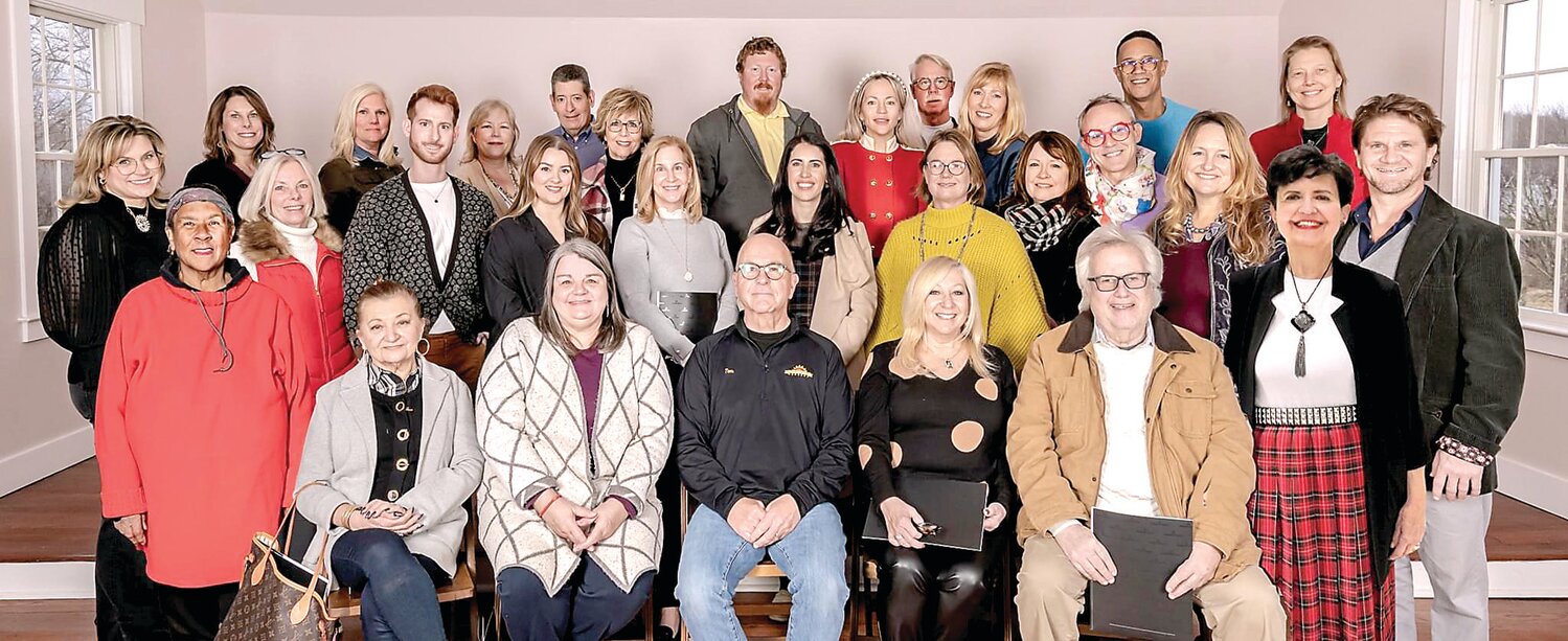The 2024 Bucks County Designer House & Gardens design team. Editor’s Note: Bucks County Designer House Committee, the source of this photo, digitally altered it so that it included the designers who were unable to participate in the scheduled group photo.