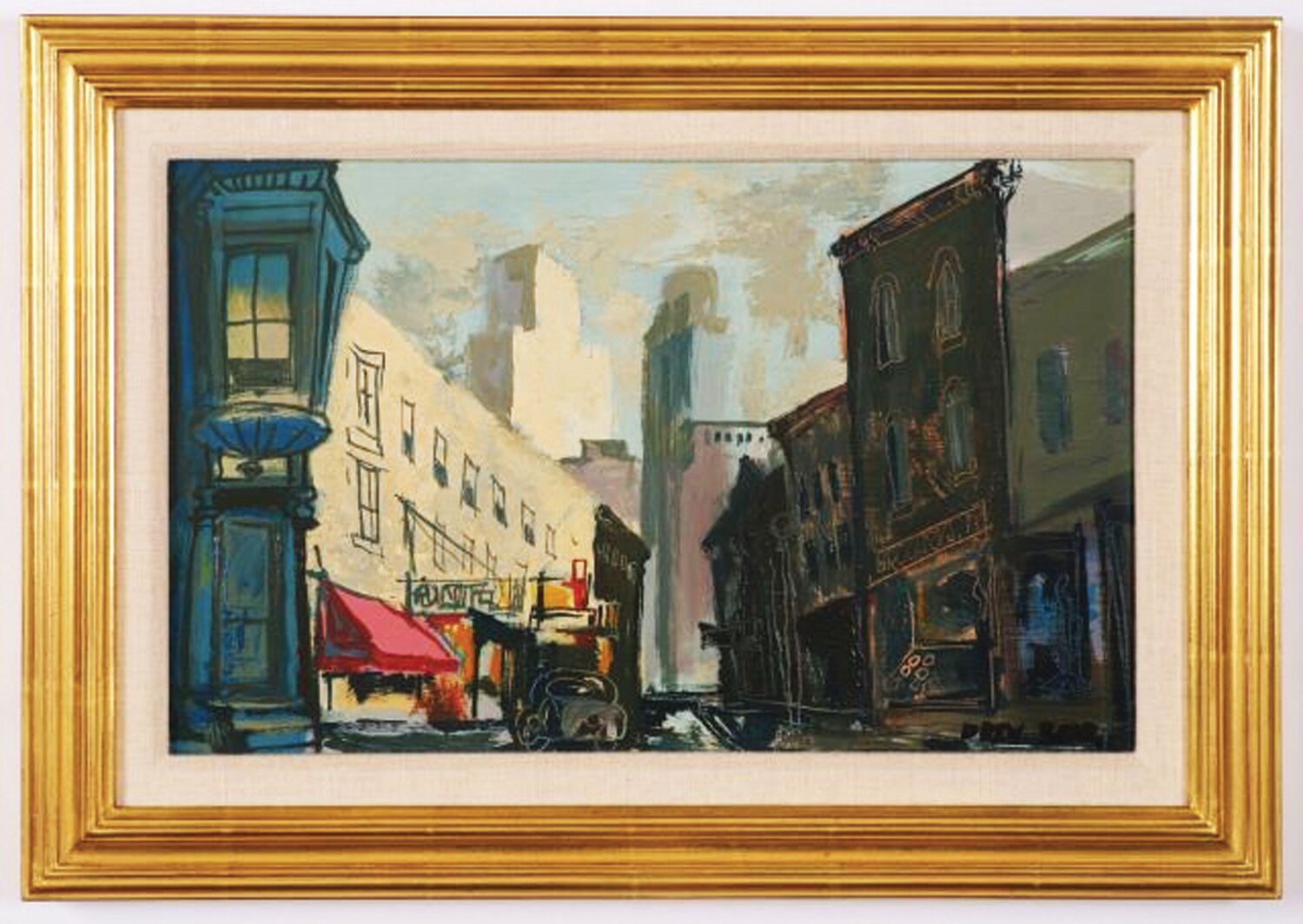 “City Street” is by Jesse Drew-Bear. It is one of eight paintings by regional women artists donated by Doylestown collector Janet Macrae.