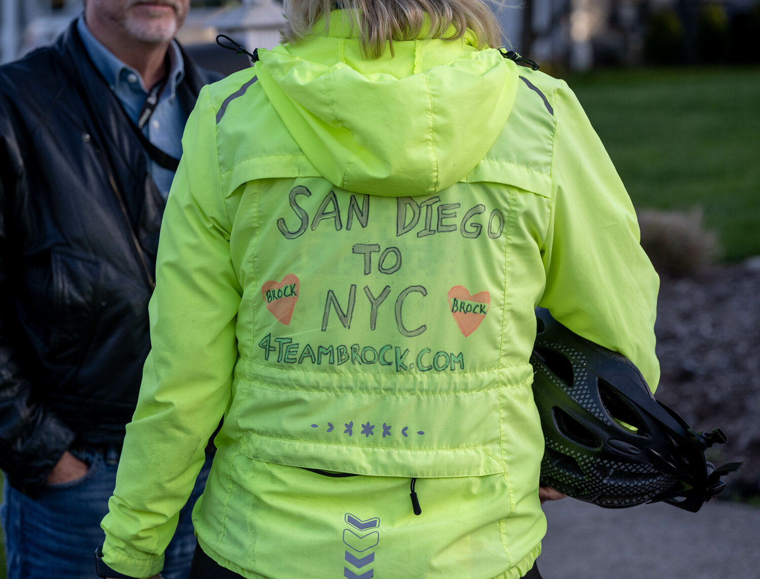 The back of Debbie Tallman Curtis’ windbreaker lays our her mission.